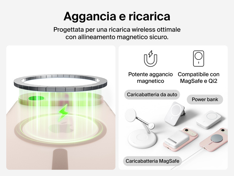 Close-up of Belkin SheerForce Grip Series Case for iPhone 17 with textured edges for secure, comfortable handling.