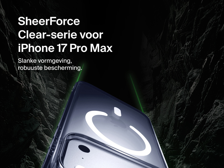 Belkin SheerForce Clear Series Case for iPhone 17 shown with slim transparent design and durable protection.