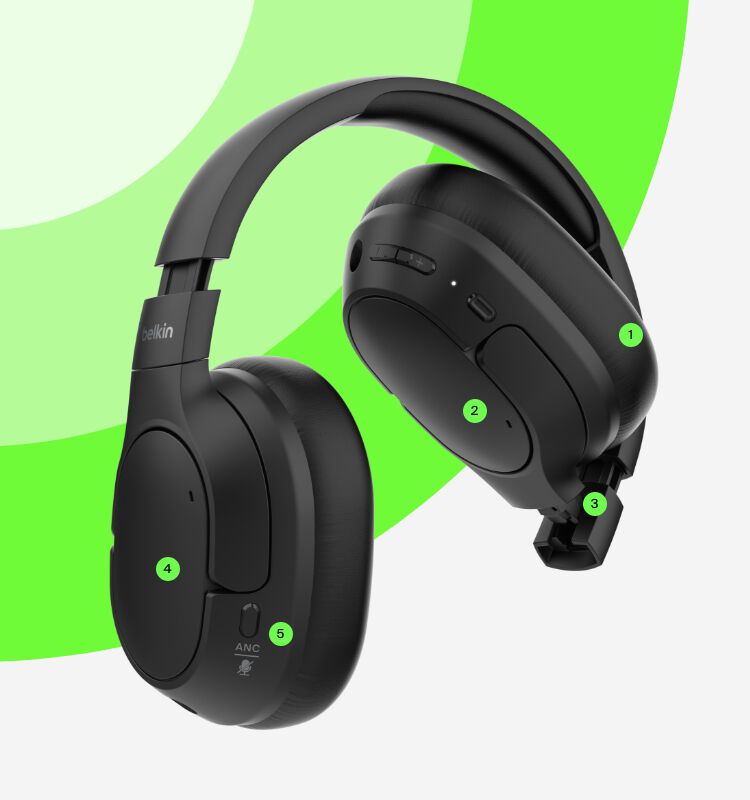 ノイズキャンセリング オーバーイヤーヘッドホン | Belkin JP