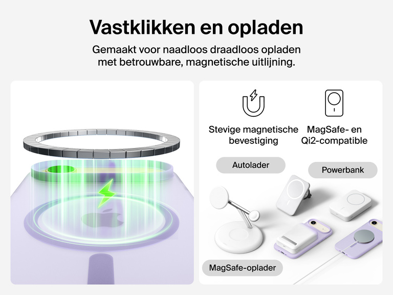 Close-up of Belkin SheerForce Grip Series Case for iPhone 17 with textured edges for secure, comfortable handling.