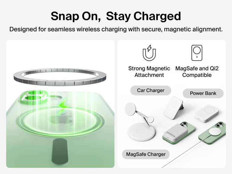 Close-up of Belkin SheerForce Grip Series Case for iPhone 17 with textured edges for secure, comfortable handling.