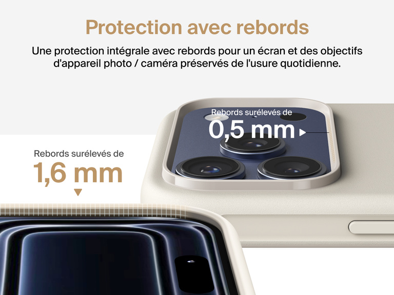Coque de protection Belkin ScreenForce Protect Series pour iPhone 17 avec rebords et protection anti-impacts de chutes de moins de 4&nbsp;m.