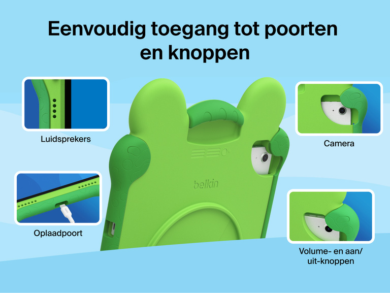 Disney Toy Story 5 Lilypad Case for iPad 10th and 11th Gen close-up showing precise cutouts for speakers charging port camera and access to buttons