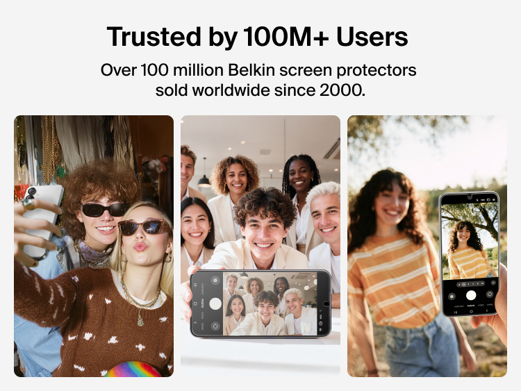 Belkin ScreenForce Titan SmartShield Privacy Filter Screen Protector for Samsung Galaxy S26 highlighted as a trusted screen protection solution, reflecting Belkin&rsquo;s legacy of over 100 million screen protectors sold worldwide.