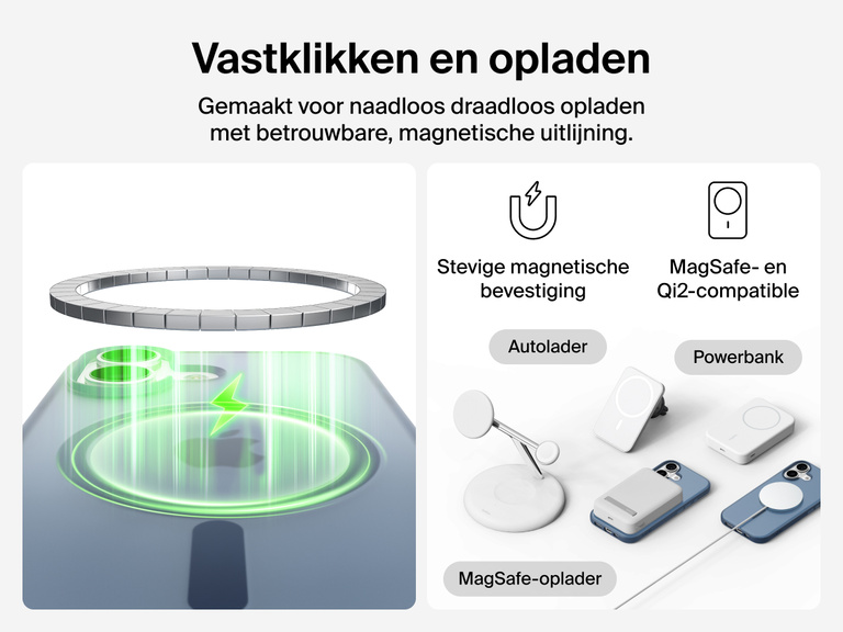 Close-up of Belkin SheerForce Grip Series Case for iPhone 17 with textured edges for secure, comfortable handling.