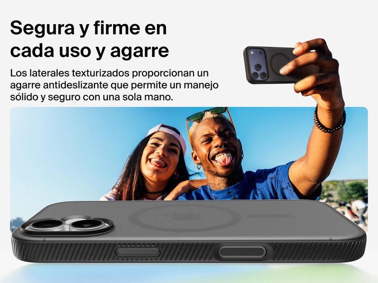 Belkin SheerForce Grip Series Case for iPhone 17 with military-grade drop protection and textured non-slip grip.