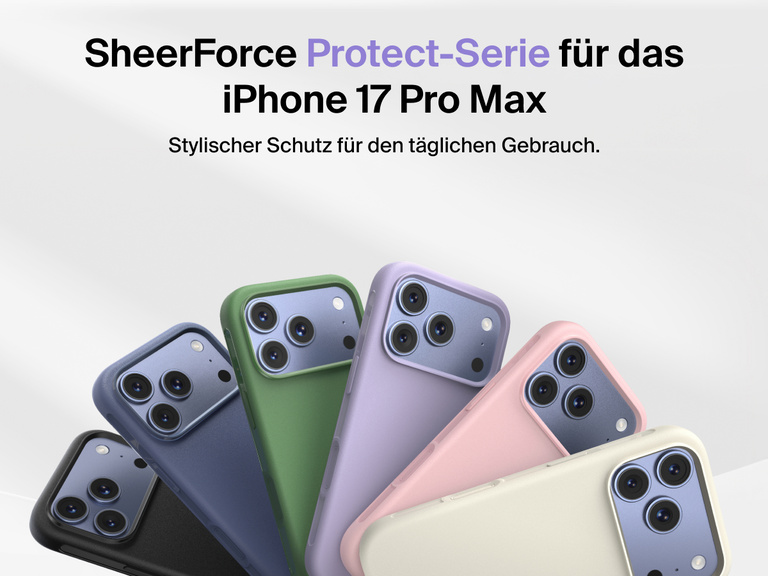 Belkin H&uuml;lle der SheerForce Protect Serie f&uuml;r das iPhone 17, die schlanken aber strapazierf&auml;higen Ger&auml;teschutz f&uuml;r den Alltag bietet.