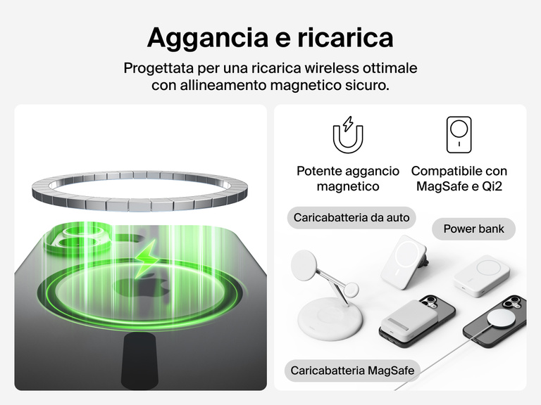 Close-up of Belkin SheerForce Grip Series Case for iPhone 17 with textured edges for secure, comfortable handling.