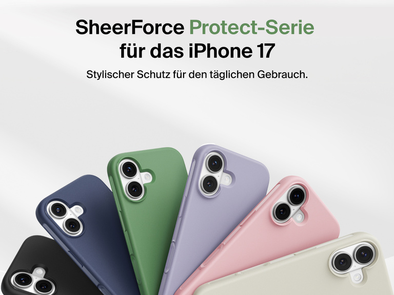 Belkin H&uuml;lle der SheerForce Protect Serie f&uuml;r das iPhone 17, die schlanken aber strapazierf&auml;higen Ger&auml;teschutz f&uuml;r den Alltag bietet.