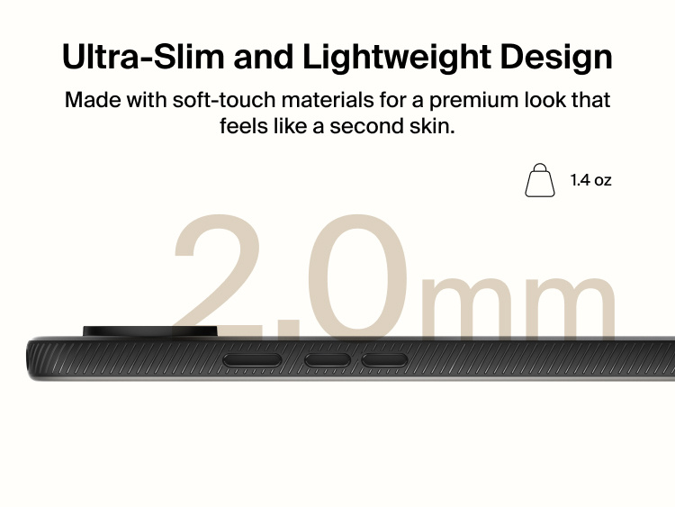 Belkin Grip Series Case for Google Pixel 11 with ultra-slim 2.0 mm lightweight design, soft-touch finish, and textured grip sides.