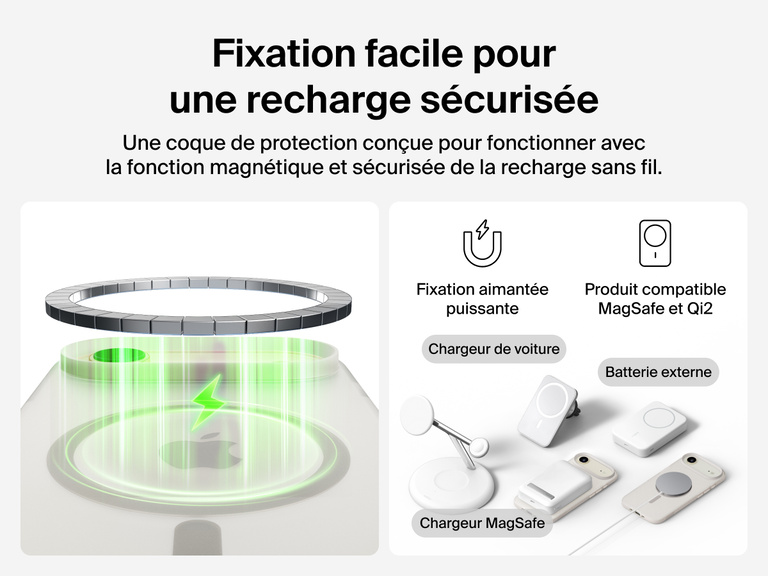Close-up of Belkin SheerForce Grip Series Case for iPhone 17 with textured edges for secure, comfortable handling.