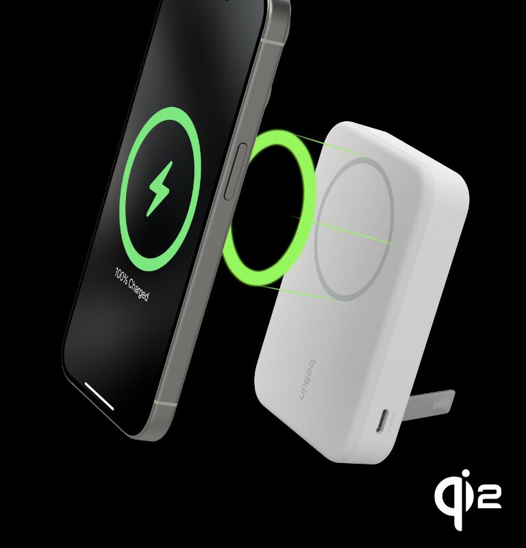 BoostCharge Pro 10K Magnetic Power Bank, White | Belkin
