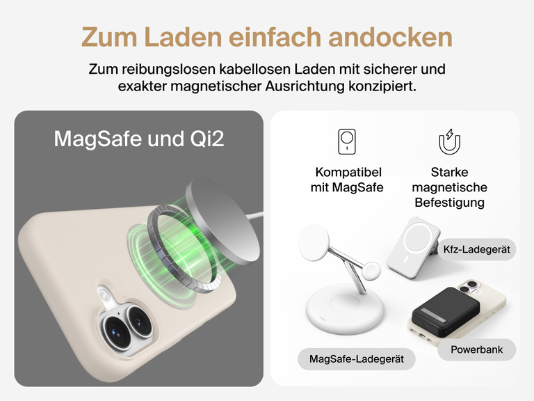 Belkin H&uuml;lle der SheerForce Protect Serie f&uuml;r iPhone 17 mit erh&ouml;hten R&auml;ndern zum Bildschirm- und Kameraschutz, entwickelt zum nahtlosen magnetischen, kabellosen Laden.