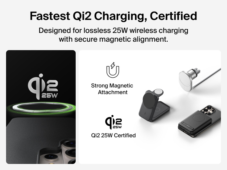 Belkin SheerForce Protect Series Case for Samsung Galaxy S26 supporting Qi2 25W certified wireless charging with strong magnetic alignment for fast, secure power delivery.