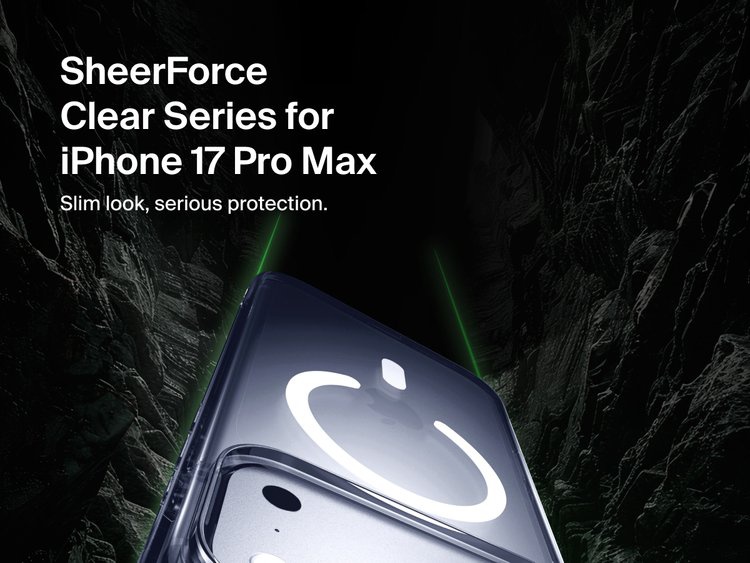 Belkin SheerForce Clear Series Case for iPhone 17 shown with slim transparent design and durable protection.