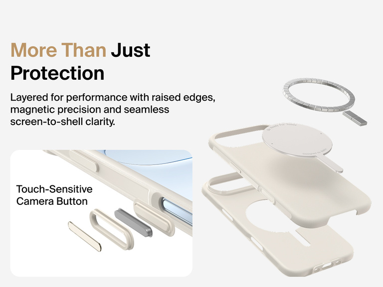 Belkin ScreenForce Protect Series Case for iPhone 17 with MagSafe and Qi2 compatibility for strong magnetic attachment to chargers and accessories.