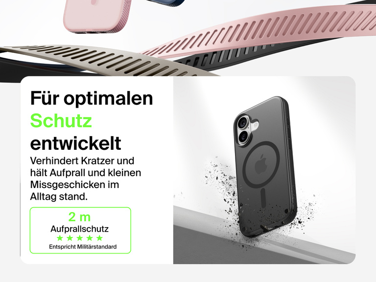 Belkin SheerForce Grip Series Case for iPhone 17 shown with textured grip and impact protection against drops.