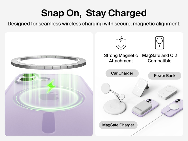 Close-up of Belkin SheerForce Grip Series Case for iPhone 17 with textured edges for secure, comfortable handling.