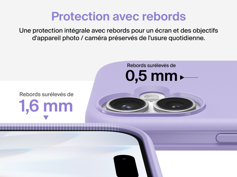 Coque de protection Belkin ScreenForce Protect Series pour iPhone 17 avec rebords et protection anti-impacts de chutes de moins de 4&nbsp;m.