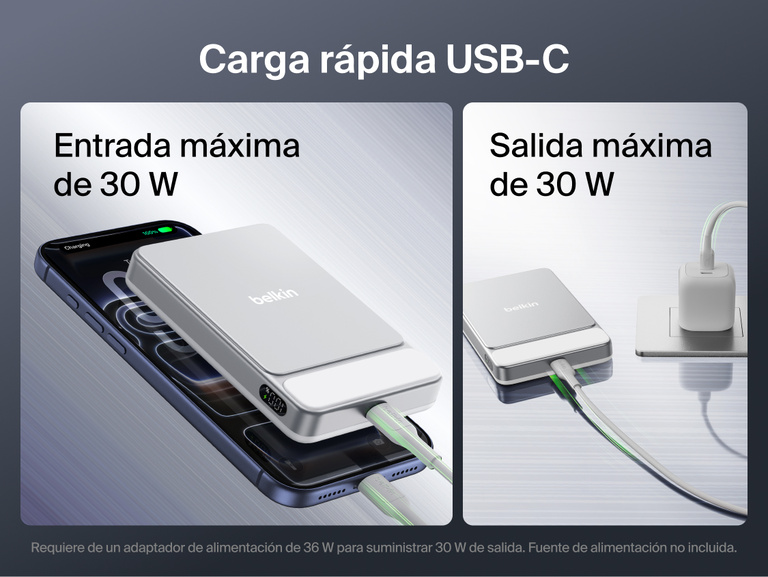 Belkin UltraCharge Slim Magnetic Power Bank 10K showcasing 10,000 mAh capacity, ultra-slim design, and compact size compared to standard portable chargers