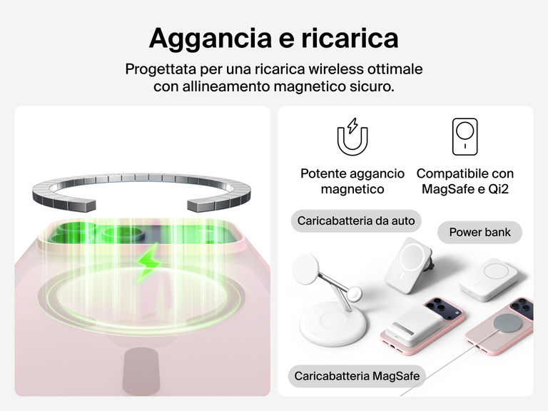 Close-up of Belkin SheerForce Grip Series Case for iPhone 17 with textured edges for secure, comfortable handling.