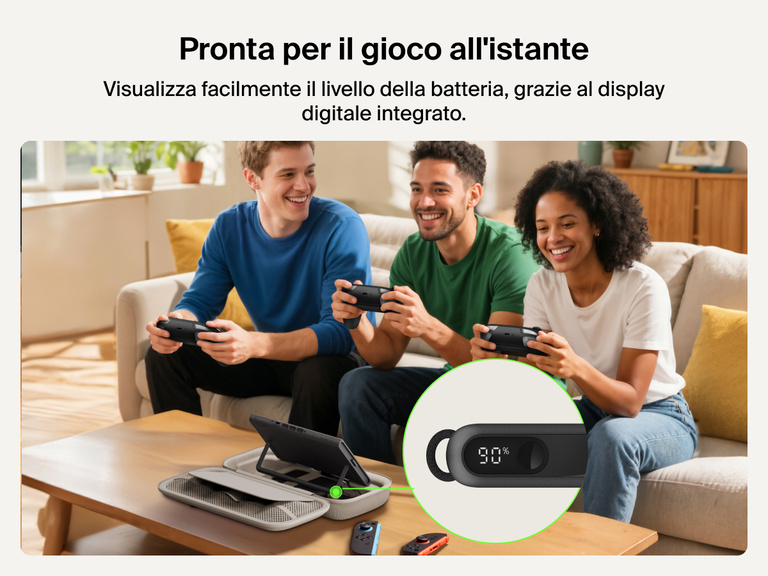 Il supporto di ricarica magnetica compatto 3 in 1 BoostCharge Belkin viene mostrato mentre ricarica rapidamente un Apple Watch. In risalto il modulo certificato MFi, la compatibilità con tutti i modelli e la ricarica dallo 0 all'80% in 45 minuti dei modelli Series 7 e successivi.