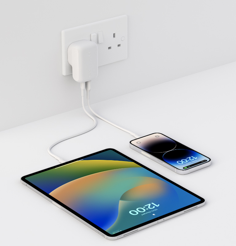 42W Dual Wall Charger, Fast Charging for iPhone 15, 14, 13, Plus, Pro, Pro Max, Galaxy S23 Ultra, iPad and more 