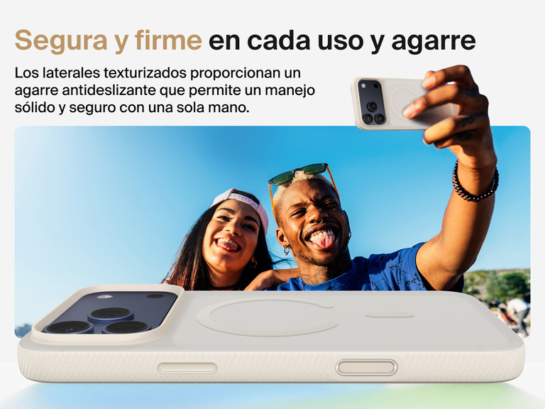 Belkin SheerForce Grip Series Case for iPhone 17 with military-grade drop protection and textured non-slip grip.