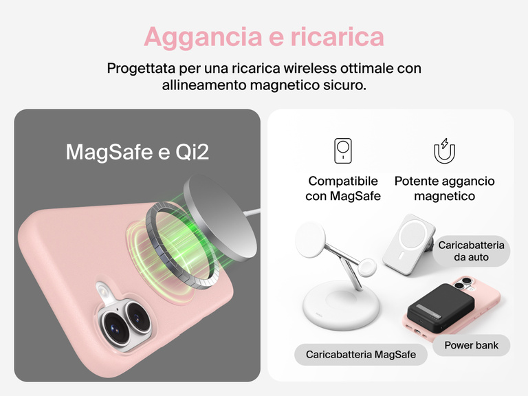 La custodia Belkin SheerForce Protect Series per iPhone è progettata per offrire una copertura durevole e compatta e una protezione affidabile per l'uso quotidiano.