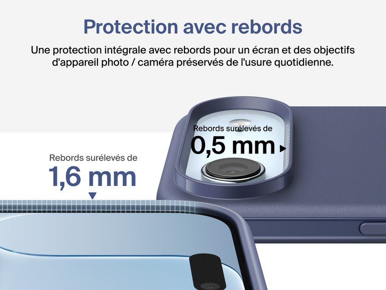 Coque de protection Belkin ScreenForce Protect Series pour iPhone 17 avec rebords et protection anti-impacts de chutes de moins de 4&nbsp;m.
