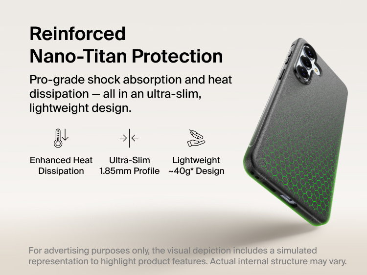 Belkin SheerForce Protect Series Case for Samsung Galaxy S26 featuring reinforced Nano-Titan protection, ultra-slim 1.85 mm profile, lightweight design, and enhanced shock absorption with heat dissipation.