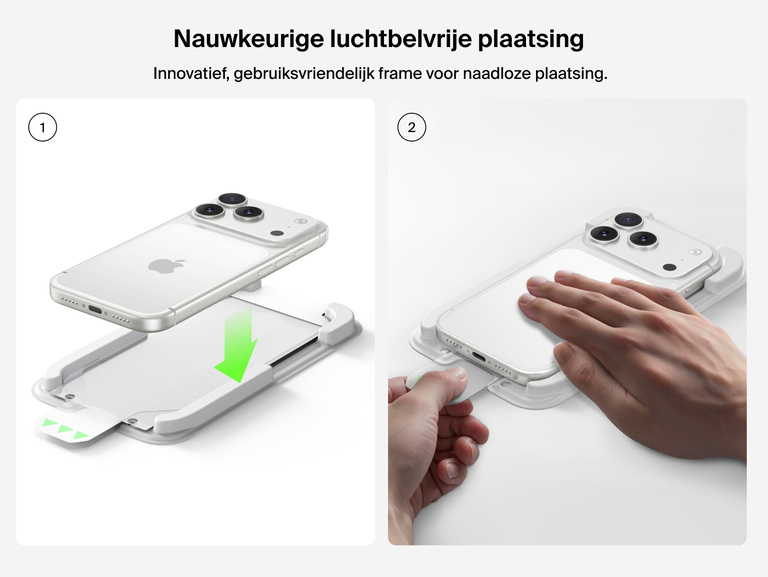 Belkin ScreenForce InvisiGlass Screen Protector with precise, bubble-free installation using easy alignment tray.