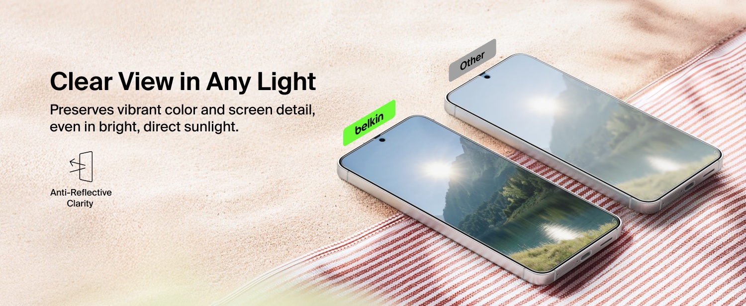 Anti-reflective screen treatment designed to preserve display clarity in bright conditions