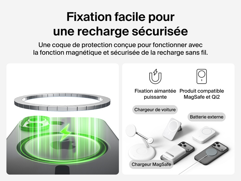 Close-up of Belkin SheerForce Grip Series Case for iPhone 17 with textured edges for secure, comfortable handling.