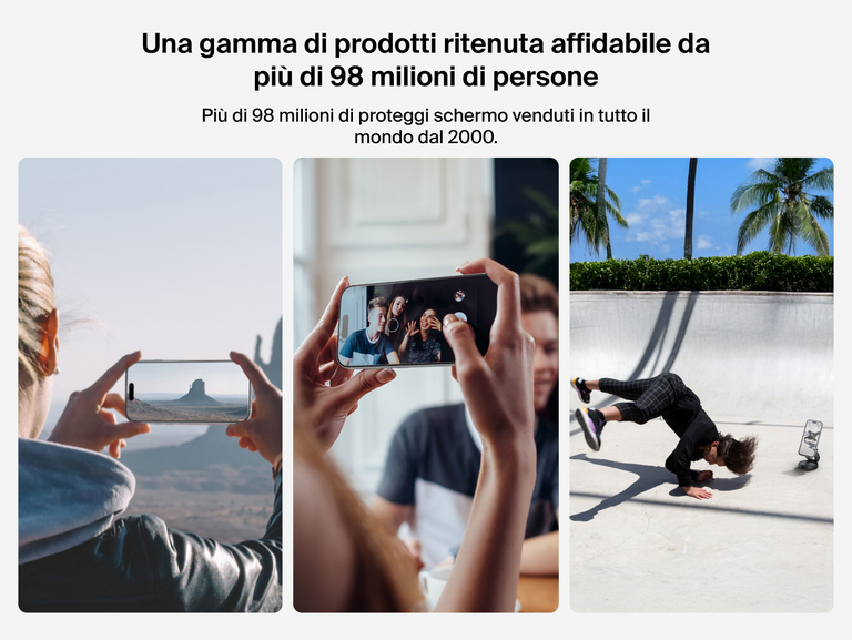 Il proteggi schermo Belkin ScreenForce InvisiGlass &egrave; un prodotto ritenuto affidabile da oltre 81 milioni di utenti in tutto il mondo (in base alle unit&agrave; vendute) e garantisce una protezione durevole per iPhone.