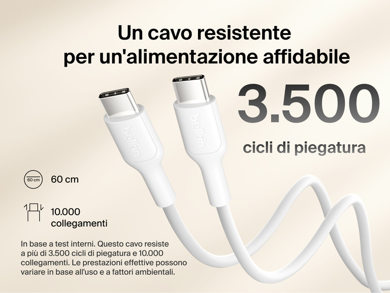 Slim Magnetic Power Bank 10K with Qi2 USB-C cable detail showing durable connectors and bend resistance performance