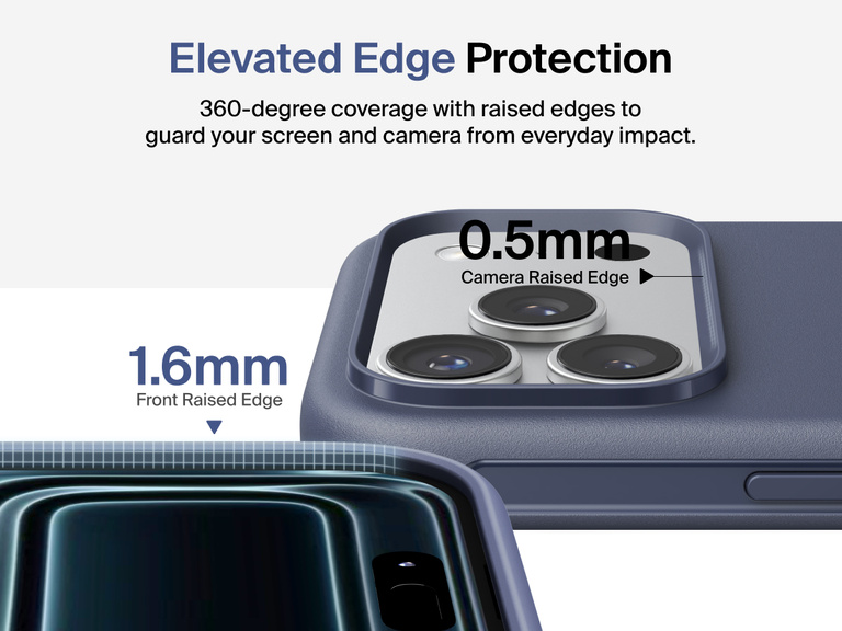 Belkin ScreenForce Protect Series Case for iPhone 17 with elevated edge design and military-grade drop protection up to 13 feet.