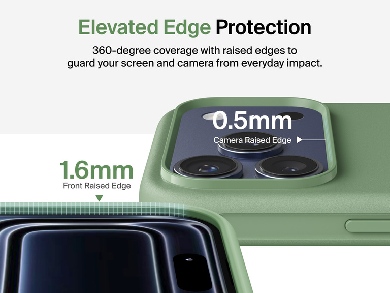 Belkin ScreenForce Protect Series Case for iPhone 17 with elevated edge design and military-grade drop protection up to 13 feet.