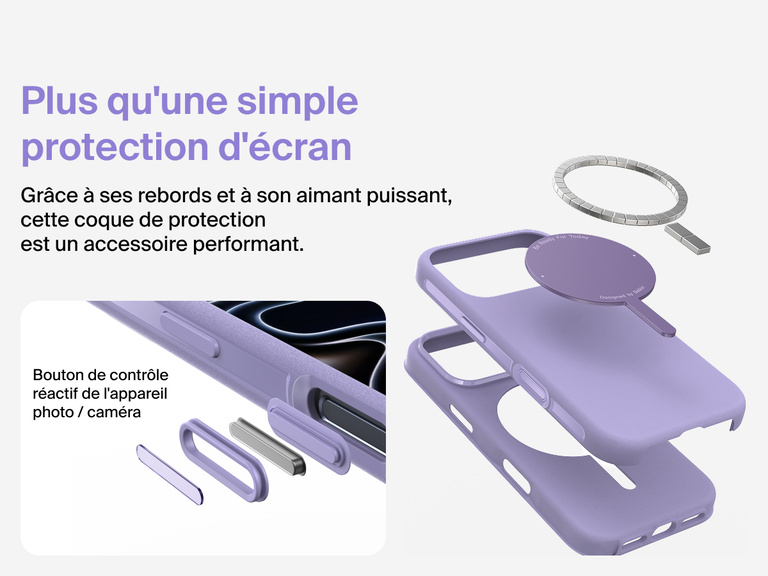 Coque de protection Belkin ScreenForce Protect Series pour iPhone 17 compatible MagSafe et Qi2 pour une fixation magn&eacute;tique s&eacute;curis&eacute;e sur les chargeurs et accessoires.