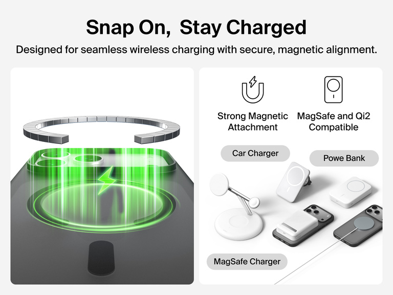 Close-up of Belkin SheerForce Grip Series Case for iPhone 17 with textured edges for secure, comfortable handling.