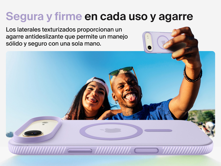 Belkin SheerForce Grip Series Case for iPhone 17 with military-grade drop protection and textured non-slip grip.