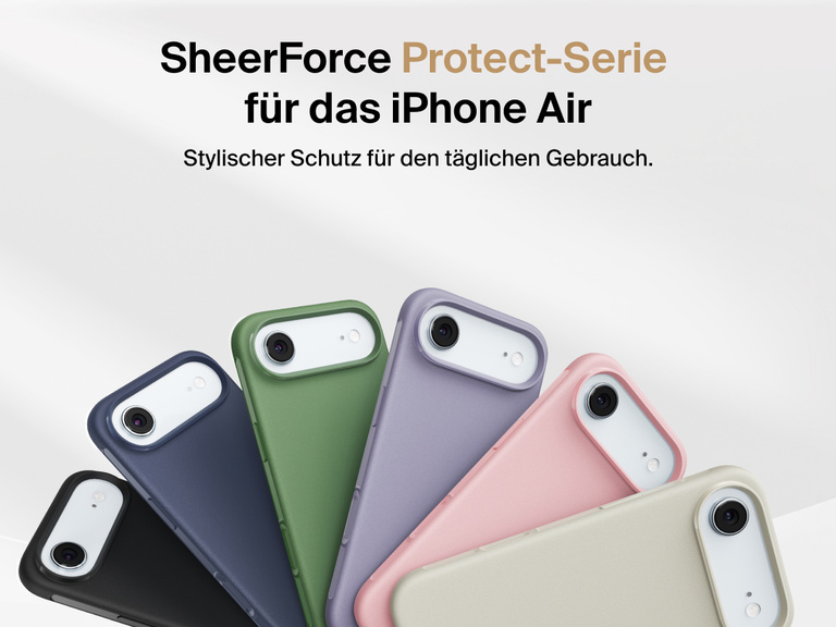 Belkin H&uuml;lle der SheerForce Protect Serie f&uuml;r das iPhone 17, die schlanken aber strapazierf&auml;higen Ger&auml;teschutz f&uuml;r den Alltag bietet.