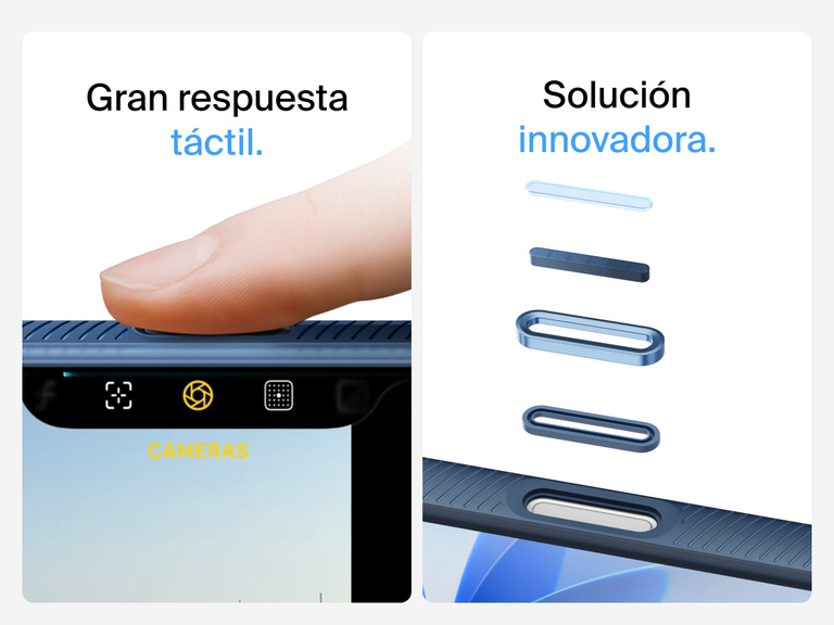 Belkin SheerForce Grip Series Case for iPhone 17 with MagSafe ring, raised edges, and floating tinted buttons for precision protection.