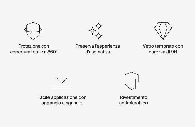 Proteggi schermo antimicrobico + bumper TemperedCurve 2 in 1 per Apple Watch Ultra Series