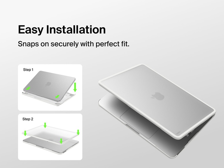 Easy Installation: hard shell case snaps on securely in two steps