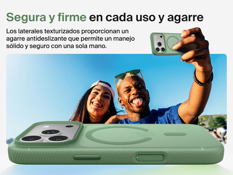 Belkin SheerForce Grip Series Case for iPhone 17 with military-grade drop protection and textured non-slip grip.