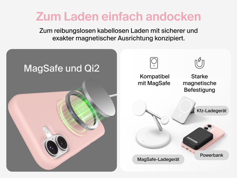 Belkin Hülle der SheerForce Protect Serie für iPhone 17 mit erhöhten Rändern zum Bildschirm- und Kameraschutz, entwickelt zum nahtlosen magnetischen, kabellosen Laden.
