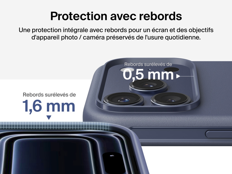 Coque de protection Belkin ScreenForce Protect Series pour iPhone 17 avec rebords et protection anti-impacts de chutes de moins de 4&nbsp;m.