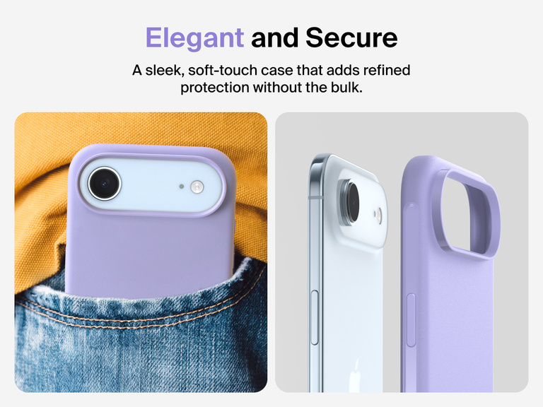 Belkin ScreenForce Protect Series Case for iPhone 17 featuring touch-sensitive camera button and layered design for magnetic precision and durable protection.