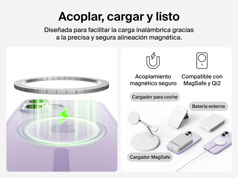 Close-up of Belkin SheerForce Grip Series Case for iPhone 17 with textured edges for secure, comfortable handling.